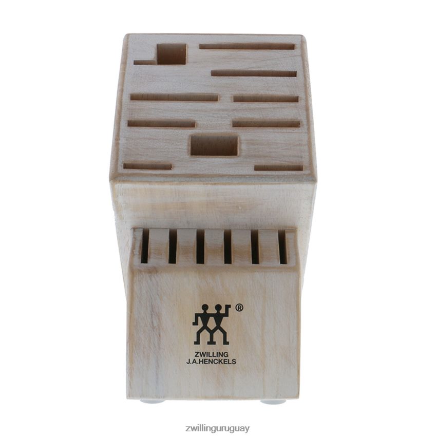 Almacenamiento de madera de caucho, madera de caucho, bloque de cuchillos blanco rústico doble vacío Zwilling cuchillería A688HF332 - Image 2