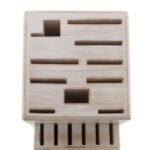 Almacenamiento de madera de caucho, madera de caucho, bloque de cuchillos blanco rústico doble vacío Zwilling cuchillería A688HF332 - Image 3
