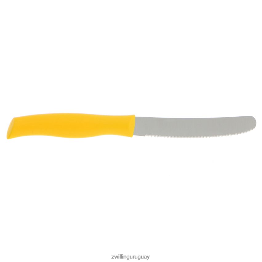 Cuchillo multiusos de doble agarre de 4,5 pulgadas, amarillo, borde dentado Zwilling cuchillería A688HF186 - Image 2