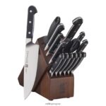 Juego de bloques de cuchillos pro de 16 piezas, acacia Zwilling cuchillería A688HF29