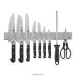 Juego de bloques pro de 10 piezas con barra magnética de acero inoxidable para cuchillos de 17,5" Zwilling cuchillería A688HF262