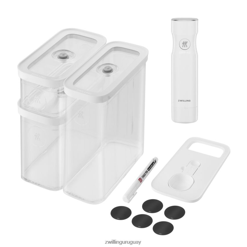 Juego de recipientes Fresh & Save Cube con bomba de vacío, mediano, 6 piezas, blanco transparente Zwilling cocina A688HF478 - Image 1
