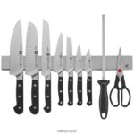 Juego pro de 10 piezas con barra magnética de acero inoxidable para cuchillos de 17,5" Zwilling cuchillería A688HF396