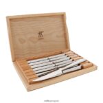 juegos para carne Juego de cuchillos para carne de acero inoxidable de 8 piezas con estuche de presentación de madera Zwilling cuchillería A688HF52