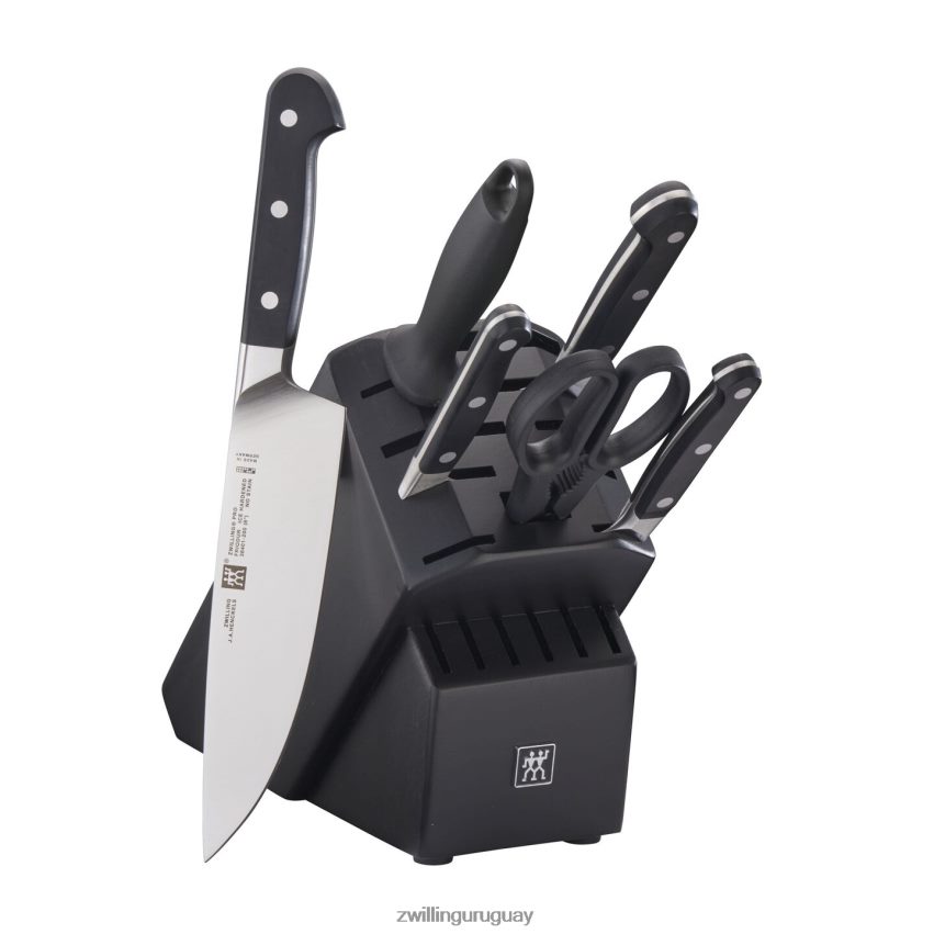 pro 7 piezas, juego de bloques de cuchillos, negro mate Zwilling cuchillería A688HF101 - Image 1