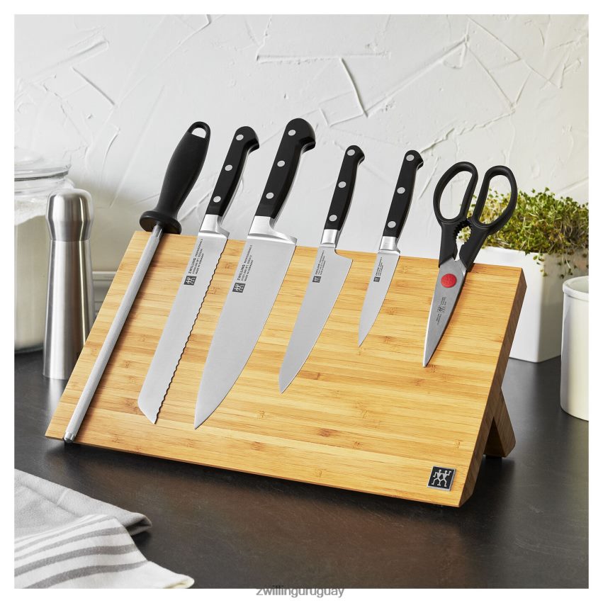 professional s juego de 7 piezas con caballete magnético de bambú Zwilling cuchillería A688HF422 - Image 3