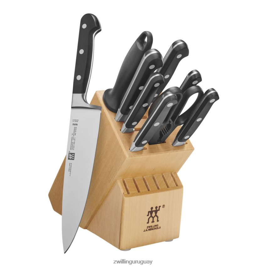 professional s juego de bloques de 10 piezas con bloque de madera de caucho natural, natural Zwilling cuchillería A688HF433 - Image 1